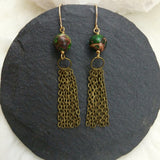 Jasper Tassel Earrings - Round