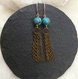 Jasper Tassel Earrings - Round