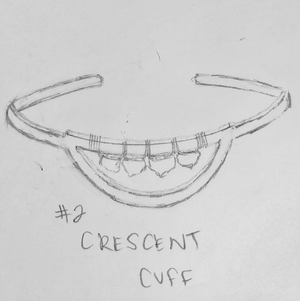 Custom Crescent Cuff - horizontal - 14kgf - 4 lapis