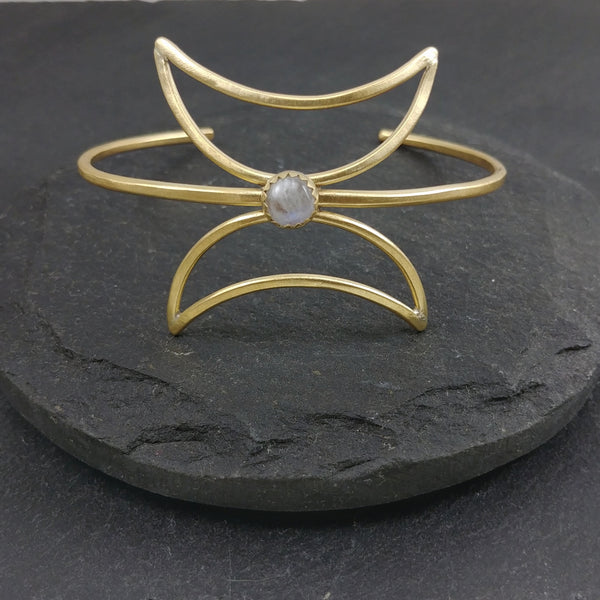 NEW Twin Moon Cuff - Moonstone