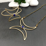 NEW Twin Moon Necklace - Lapis Lazuli
