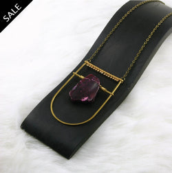 Large Shield Necklace - Purple