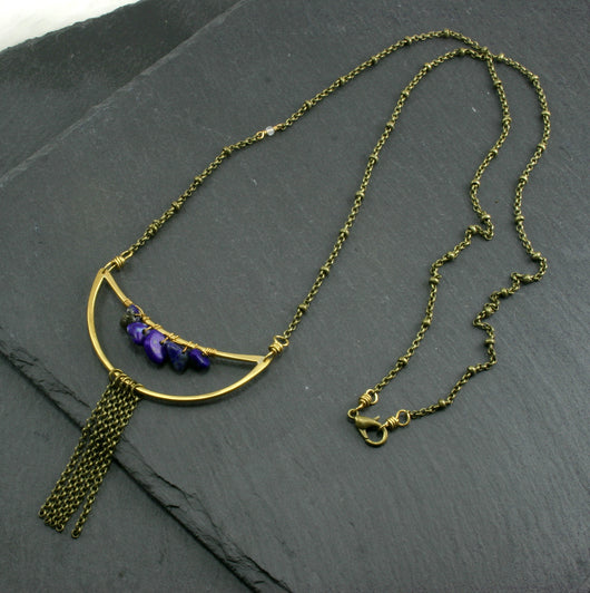 Crescent Necklace - Lapis Lazuli