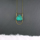 Mini Shield Necklace - Teal