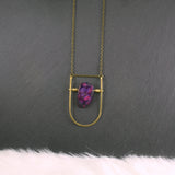 Mini Shield Necklace - Dark Purple