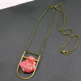 Mini Shield Necklace - Pink
