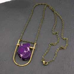 Mini Shield Necklace - Violet