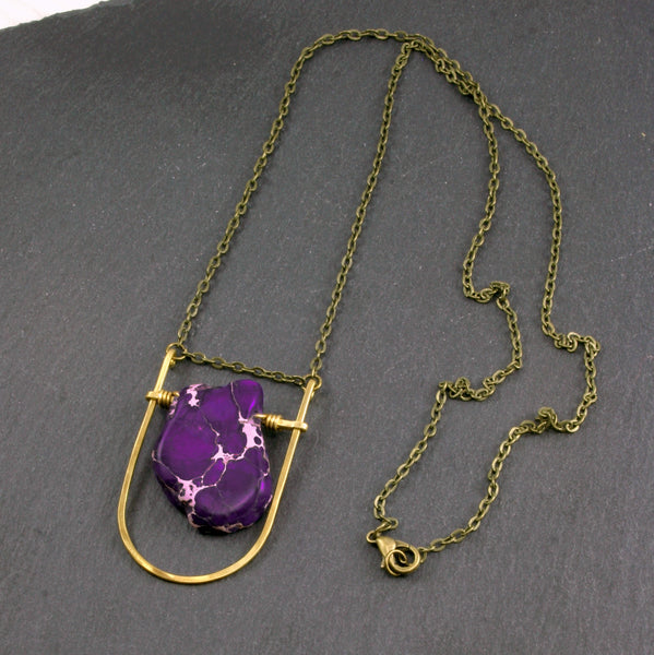 Mini Shield Necklace - Violet