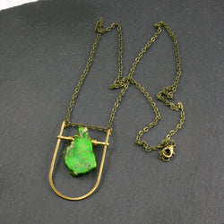 Mini Shield Necklace - Apple Green