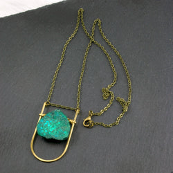 Mini Shield Necklace - Teal