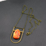 Mini Shield Necklace - Orange