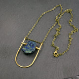 Mini Shield Necklace - Blue