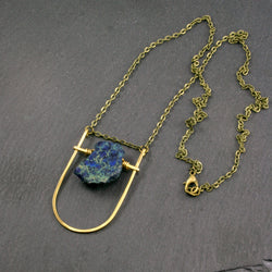 Mini Shield Necklace - Blue