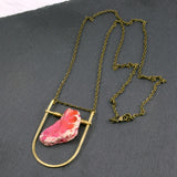 Mini Shield Necklace - Pink