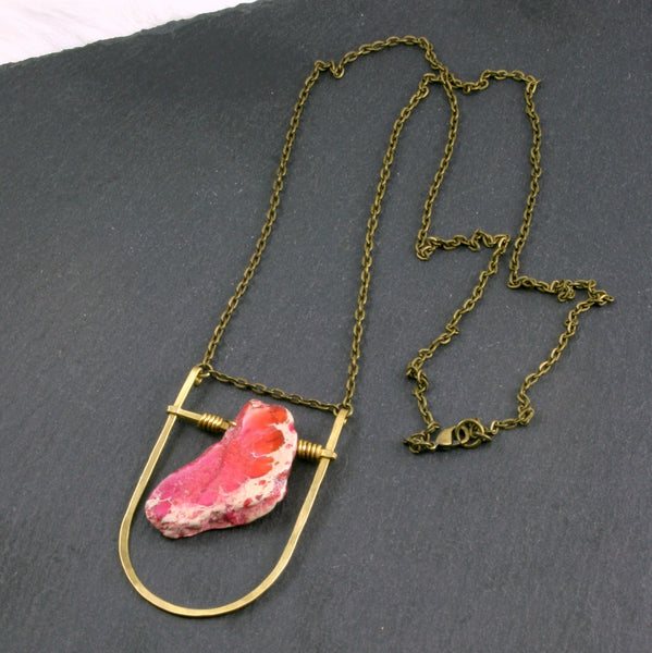 Mini Shield Necklace - Pink