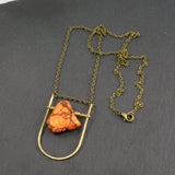 Mini Shield Necklace - Orange