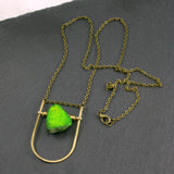 Mini Shield Necklace - Neon Green