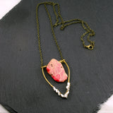 Mini Howlite Emblem Necklace - Pink