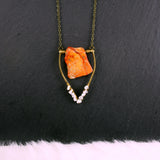 Mini Howlite Emblem Necklace - Orange