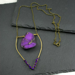 Large Lapis Lazuli Emblem Necklace - Violet