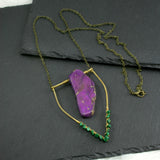 Large Malachite Emblem Necklace - Purple