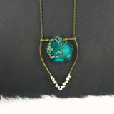 Large Howlite Emblem Necklace - Jade