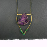 Large Malachite Emblem Necklace - Dark Purple