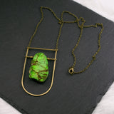 Large Shield Necklace - Green