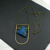 Large Shield Necklace - Blue