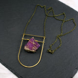 Large Shield Necklace - Purple