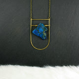 Large Shield Necklace - Blue