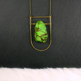 Large Shield Necklace - Green