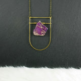 Large Shield Necklace - Purple