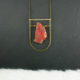 Large Shield Necklace - Light Red