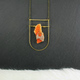 Large Shield Necklace - Orange