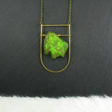 Large Shield Necklace - Neon Green