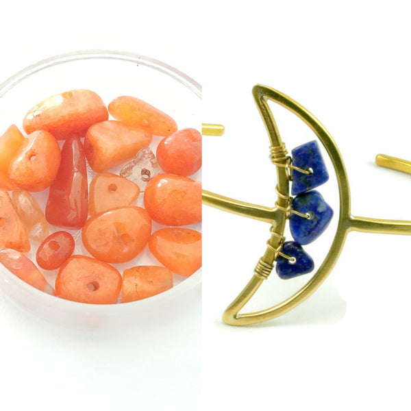 Crescent Cuff - Orange Agate
