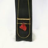 Large Shield Necklace - Red