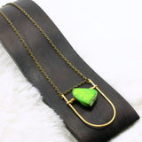 Mini Shield Necklace - Neon Green