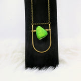 Mini Shield Necklace - Neon Green