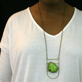 Large Shield Necklace - Green