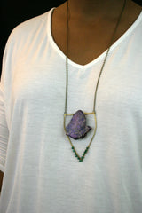 Large Lapis Lazuli Emblem Necklace - Violet