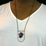 Mini Shield Necklace - Dark Purple