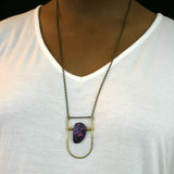 Mini Shield Necklace - Blue