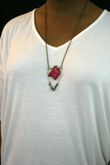 Mini Malachite Emblem Necklace - Indigo