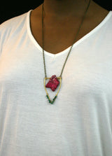 Mini Howlite Emblem Necklace - Pink