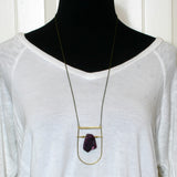 Large Shield Necklace - Purple