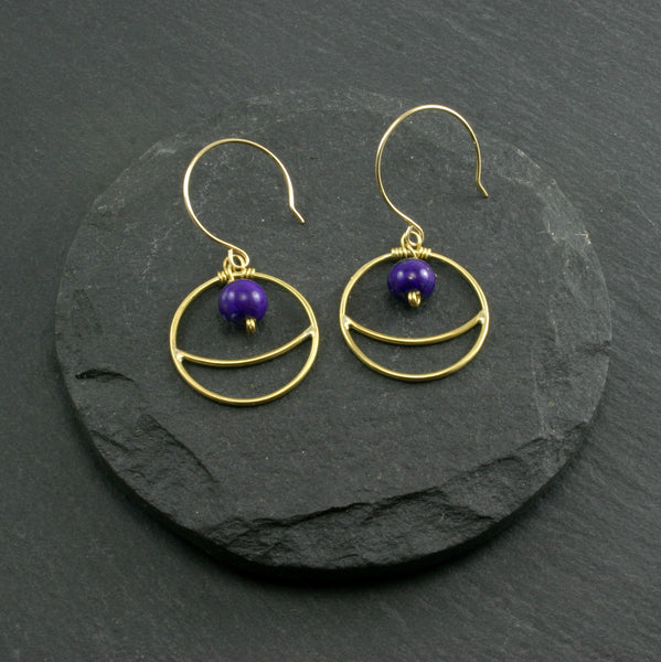 Lunar Earrings - Lapis Lazuli
