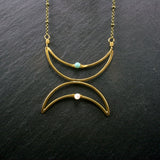 Twin Moon Necklace - Amazonite