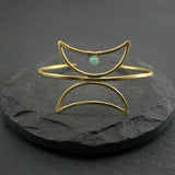 Twin Moon Cuff - Amazonite